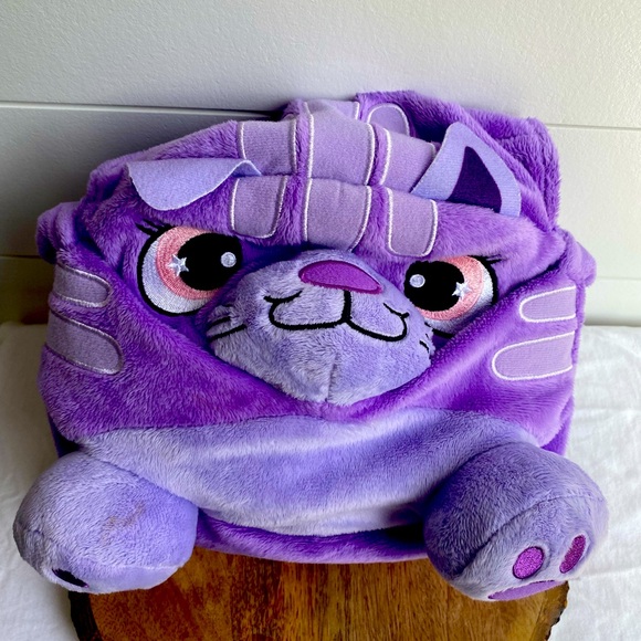 Lunch Pets Other - Lunch Pets Snackycat Insulated Plush Lunch Bag Purple Furry Zero Waste Snacks